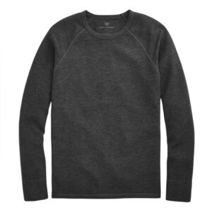 Mack Weldon Warmknit Waffle Knit Long Sleeve Crew Charcoal Medium Orig $68